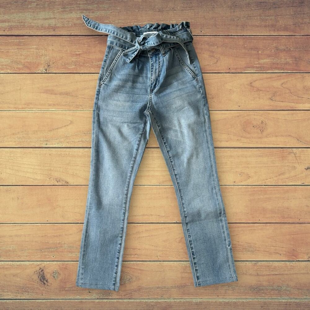 NEW Ashley Mason paper bag style skinny jeans, high waist, size 00